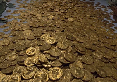 skarb złotych monet rzymskich z trewiru